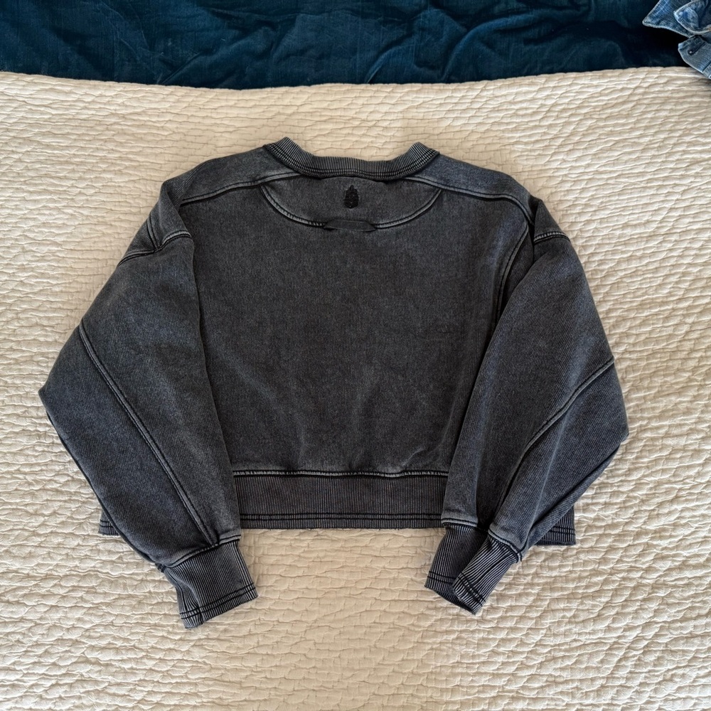 Free People Dark Gray Sweatshirt Size XS - Picture 2 of 7